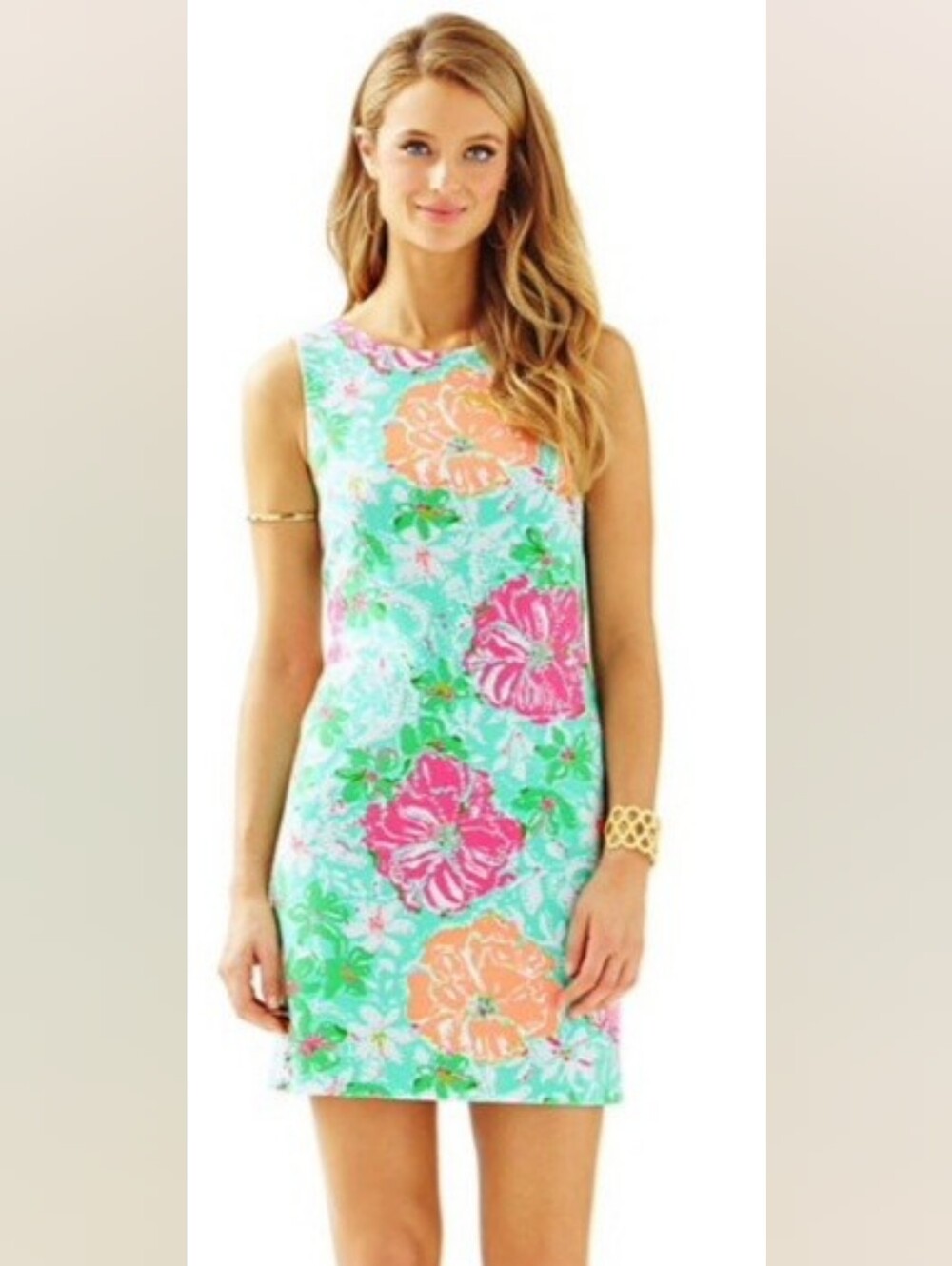 Lilly Pulitzer Eden Shift Dress, size XS (Orig $178) Poolside Blue Beach Walk